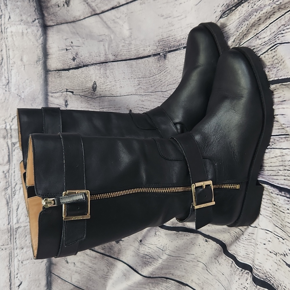 Vionic Women's Black Leather Marlow Moto Boots
